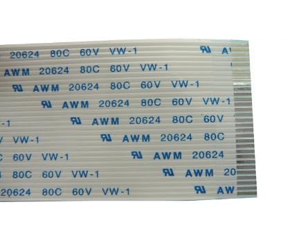 KALEA-INFORMATIQUE FPC flat flexible sheet 30 AWM wires, 1mm pitch, 200mm long, 31mm wide. Connectors on the same side of the FPC sheet.