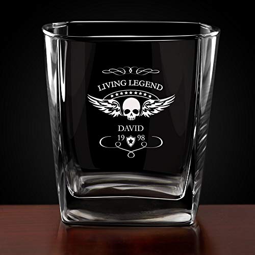Maverton Whiskey Karaffe + 2/4 / 6er Whiskygläser Set mit Gravur - 700ml Whisky Dekanter - Geschenk zum Geburtstag für Männer - Living Legend – Bild 5