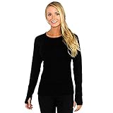WoolX X752 Womens Heavyweight Alpine Top - Black - MED