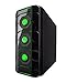 Apevia X-CRUISER3-GN ATXr Mid Tower Gaming Case with 5 Fans, Large Geen Side Window, USB2.0/USB3.0/HD Audio Ports, Fan Speed Controller, Colored VU/Temp/Fan Speed Gauges, up to 7 x Cooling Fan Space - Green