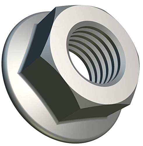 M12 Serrated Flange Nuts (Pack of 10) Hex Zinc Plated Flanged Locknut for Bolts/Screws – Head Spinlock Locking Stop Fastener Nut Alloy Steel Accorting to Standard DIN 6923 (26mm x 18mm)