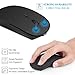 Rechargeable Wireless Mouse, Topist 2.4Ghz Slim Noiseless Mute Silent Click Optical Mouse Mice with USB Receiver Type C for Laptop, Desktop, Tablet, Notebook, PC, Computer, MacBook - Black