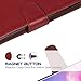 Arae Case for Samsung Galaxy PU Leather Wallet Case Cover (S10-6.1 inch, Wine Red)