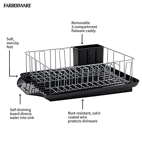 Farberware 5238259 Farberware Classic 3Piece Dish Rack, Black, 20