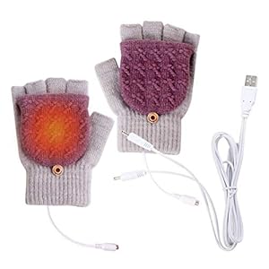 Corraes USB verwarmde handschoenen,Winter warme vingers USB verwarming handen breien verwarmde laptop handschoenen,voor…