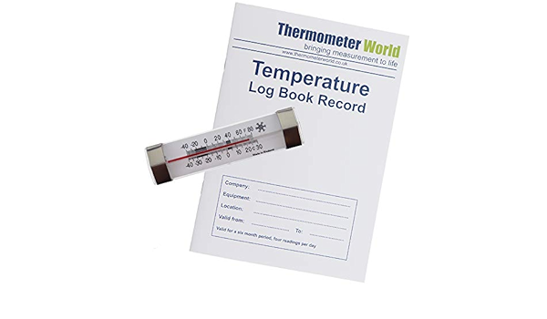 Libro de registro de temperatura con termómetro para nevera y ...