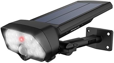 Amposei 16 LED Solar Lights Outdoor Landscape Spotlights Motion Sensor Security Light IP65 Waterproof Wireless Wall Light for Garden Yard Pathway Deck Patio Porch, Black