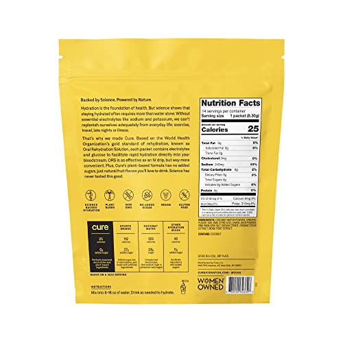 Cure Hydrating Electrolyte Mix Electrolyte Powder for Dehydration