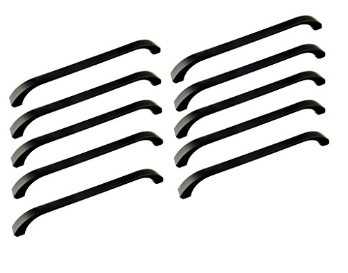 Oderola Pack of 10 Zinc Alloy Door Handle Modern Minimalist Kitchen Furniture Cabinet Pull Handles Black
