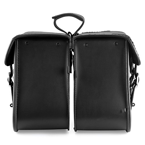 Nomad USA Leather Slanted Motorcycle Saddlebags w/Quick Release Buckles (Braided) - Thumbnail 3