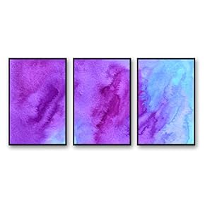 3 Piece Framed Canvas Home Artwork Decoration Watercolor Sfumato Canvas Wall Art for Living Room, Bedroom - 16"x24"x3 Panels