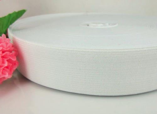 1-1/2 inch (40.0mm) Wide White Soft Knitted Braided Elastic Sewing Notions Supplies Embellishments Decorative 10yard