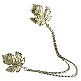 Voberry®New Jewelry Retro Cute Beautiful Tassel Chain Leaves Cute Pin Brooch Cardigan Sweater or Shawl Clip (Gold)