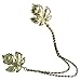 Voberry®New Jewelry Retro Cute Beautiful Tassel Chain Leaves Cute Pin Brooch Cardigan Sweater or Shawl Clip (Gold)