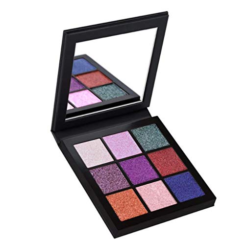 shamrock58 NABLA Portable 9 Colors Eye Shadow Highlight Face Eyeshadow Highlighter Powder Makeup Pearl Metallic Palette