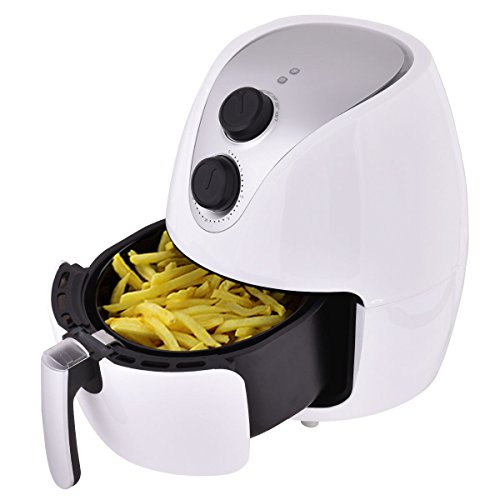 Click Here to See More Images Electric Air Fryer Cooker with Rapid Air Circulation System Low-Fat White 1500W