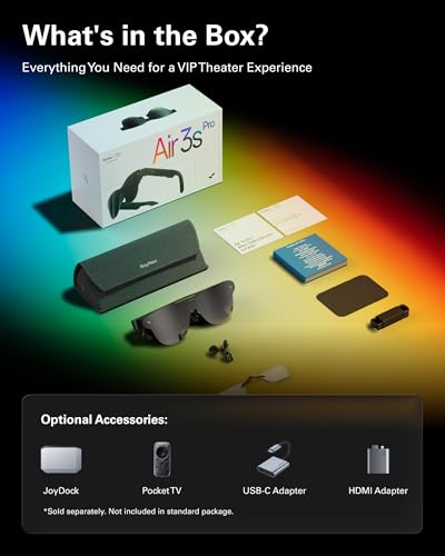 RayNeo Air 3s Pro AR/XR Glasses - 201'' 1200 Nits 120Hz HueView 2.0 Video Display, Smart Gaming Glasses for iPhone 17,16,15/Android/Mac/Switch 2/PS5/SteamDeck - Next-Gen Personal Theater