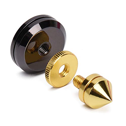 4 PCS Golden Speaker Spikes Subwoofer CD Audio Amplifier Turntable