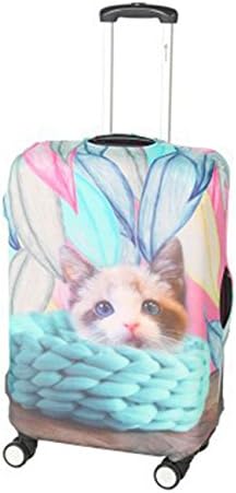 JBJANY Travel Luggage Cover Spandex Cat Suitcase Protector Baggage Fits 20-28 Inch Luggage