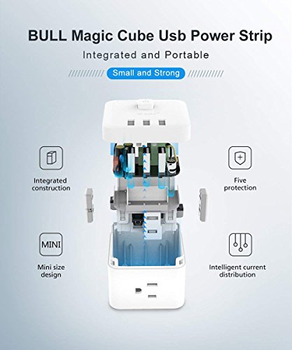 Smart Power Strip Surge Protector with 3 USB Ports and 3 AC Outlets, Cube Spacing Charging Station with Switch Control, 1875W Cordless Wall Tap for Nightstand & Desktop