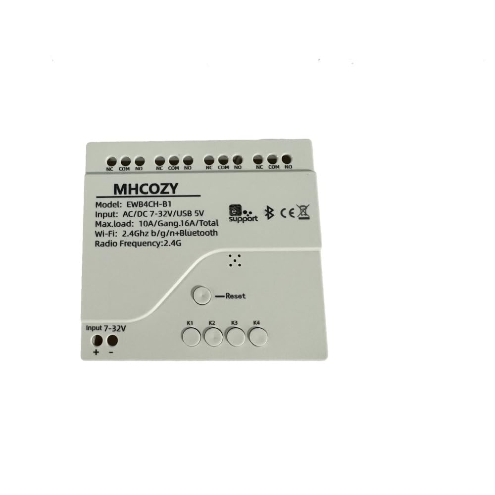 MHCOZY Ewelink WiFi Relay Switch,Self-Locking/Momentary Timer WIFI Switch Module,Compatible with Alexa Google assistant (4CH WIFI RF)