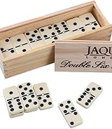 Jaques of London Double 6 Dominoes Set Complete D6 Game Wooden Box Adults view 1