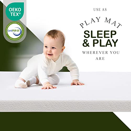 Organic Cotton Crib Topper CertiPURUS Ventilated 2Inch Memory Foam