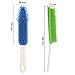 [2Pcs] Pet Hair Remove Brush, Car & Auto Detailing Portable Dogs Cats Hair&Lint Remover Rubber Massage for Furniture, Car Interiors, Carpet (Blue and Green)