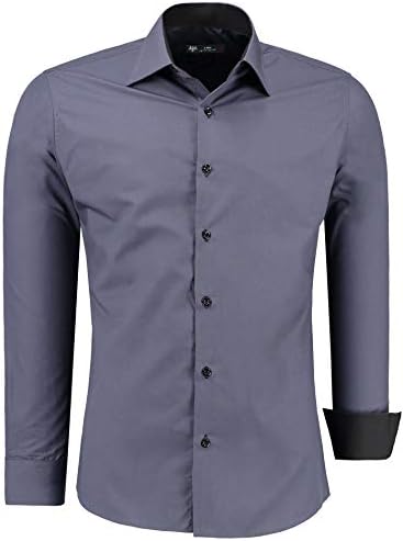 Tmk Men's Shirt - Slim - FIT - Long Sleeve Non Iron Shirts for Business, Casual, Weddings, Party