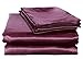 Honeymoon Luxury Satin Bed Sheet Set, Ultra Silky Soft, Queen - Purple