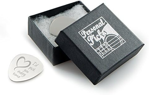 I'd Pick you Every Time' Design Guitar Plectrum / Pick - Engraved On Reverse by Personal Picks