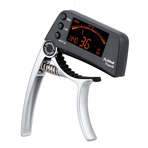 ammoon Meideal TCapo20 Quick Change Key Capo Tuner for Acoustic Electric Guitar Bass Chromatic