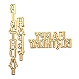Zeroyoyo Gold Metal Happy Birthday Word Cutting Dies Stencil DIY Scrapbooking Template Decor Card Making
