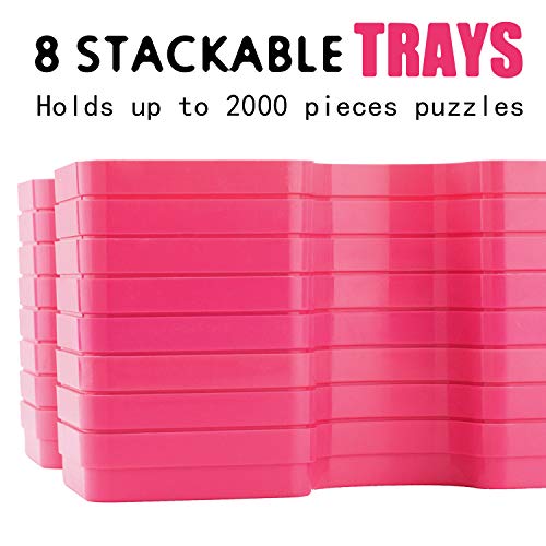 8 Stackable Puzzle Sorting Trays Fit Up to 2000 Pieces Jigsaw Puzzles