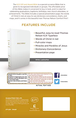 KJV Holy Bible: Gift and Award, White Leather-Look, Red Letter, Comfort Print: King James Version
