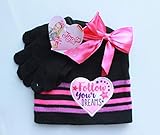 JoJo Siwa Bow Girls Kids Winter Hat Beanie Mittens Gloves 2 Piece SET