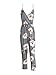 Glamaker Women's Strap V Neck Floral Jumpsuit Backless with Long Pants Gray
