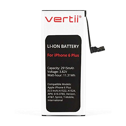 Vertii Internal Lithium Battery Charger Replacement For Apple iPhone 6 Plus 5.5 2915mAh Vertii Internal Lithium Battery Charger Replacement For Apple iPhone 6 Plus 5.5 2915mAh