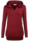 YaYa Bay Womens Long Sleeve Pullover Wrapped V Neck Tunic Sweatshirt Hoodie