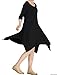 Mordenmiss Women's Handkerchief Hem Tunic Tops Basic Shirt 11 Colors Size 2XL Black