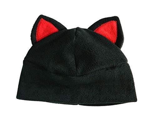 Katzenohren Mutze Schwarz Rot Gothic Punk Rock Amazon De Handmade