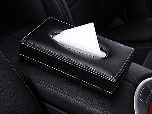Diamond Tissue Box Creative Swan Interior Seat Paper Case Matrix Simple and Elegant Design Exquisite Sewing Durable Leather Luxurious Napkin Box Cover Seat Tissue Holder Universal for Car Office Home