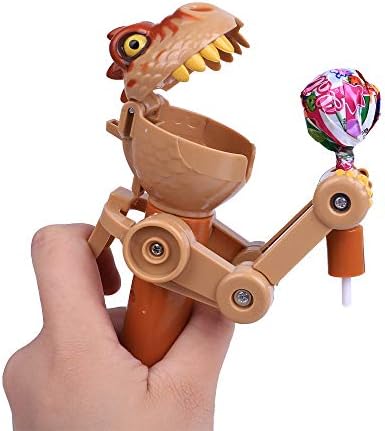 Eating Lollipop Robot Lollipops Holder Funny Lollipops Stand Gifts (BROWN)