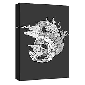 Canvas Wall Art Black and White Animals Painting Artwork for Home Prints Framed - 12x18 inches