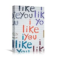 Canvas Wall Art Painted Words Bedroom Industrial Inspirational Modern Art Multicolor Neon Photography Quotes Urban - 12x18 inches