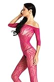 Amoretu Womens Lace Lingerie Mesh Bodysuits Crotchless Bodystocking Graple