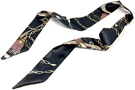 BlingCarDecor Silk Twilly Scarf Handbag Handle Wrap &amp; Hair Bow Ribbon Accessory (Style #4)