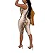 KPBS Women's One Piece Club Outfits Floral Print Sexy Jumpsuits Deep V-Neck Zipper Up Short Jumpsuits Grey