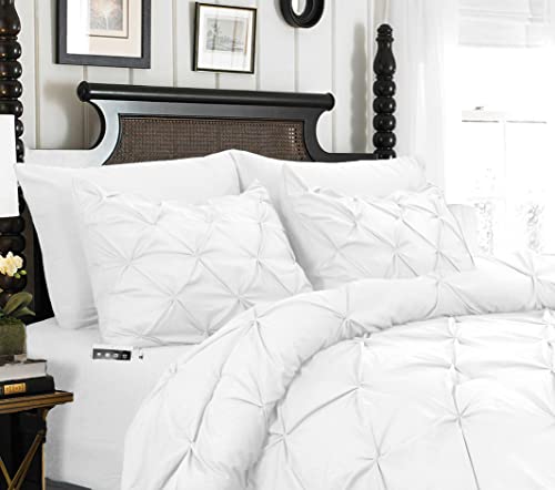 Elegant Comfort 8-Piece Pinch Pleated Comforter Set, Bed-in-a-Bag Silky Soft Se…