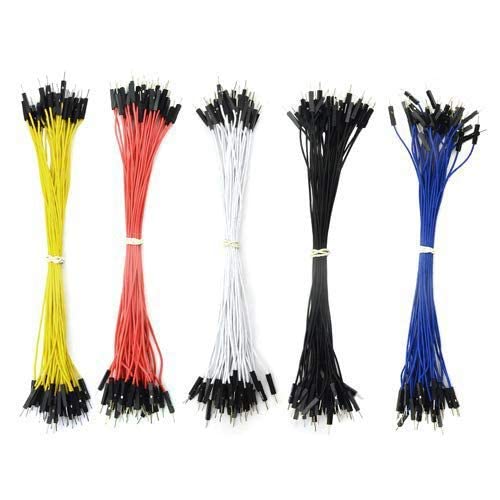 BGTXINGI 150Pcs 5 Colors 1Pin 2.54mm Male to Male Breadboard Jumper Wire PVC Soldering Brushless Motor Double-end Tinning Connector Cable(PCB Jump Circuit Board Cable Wire Set) 200mm